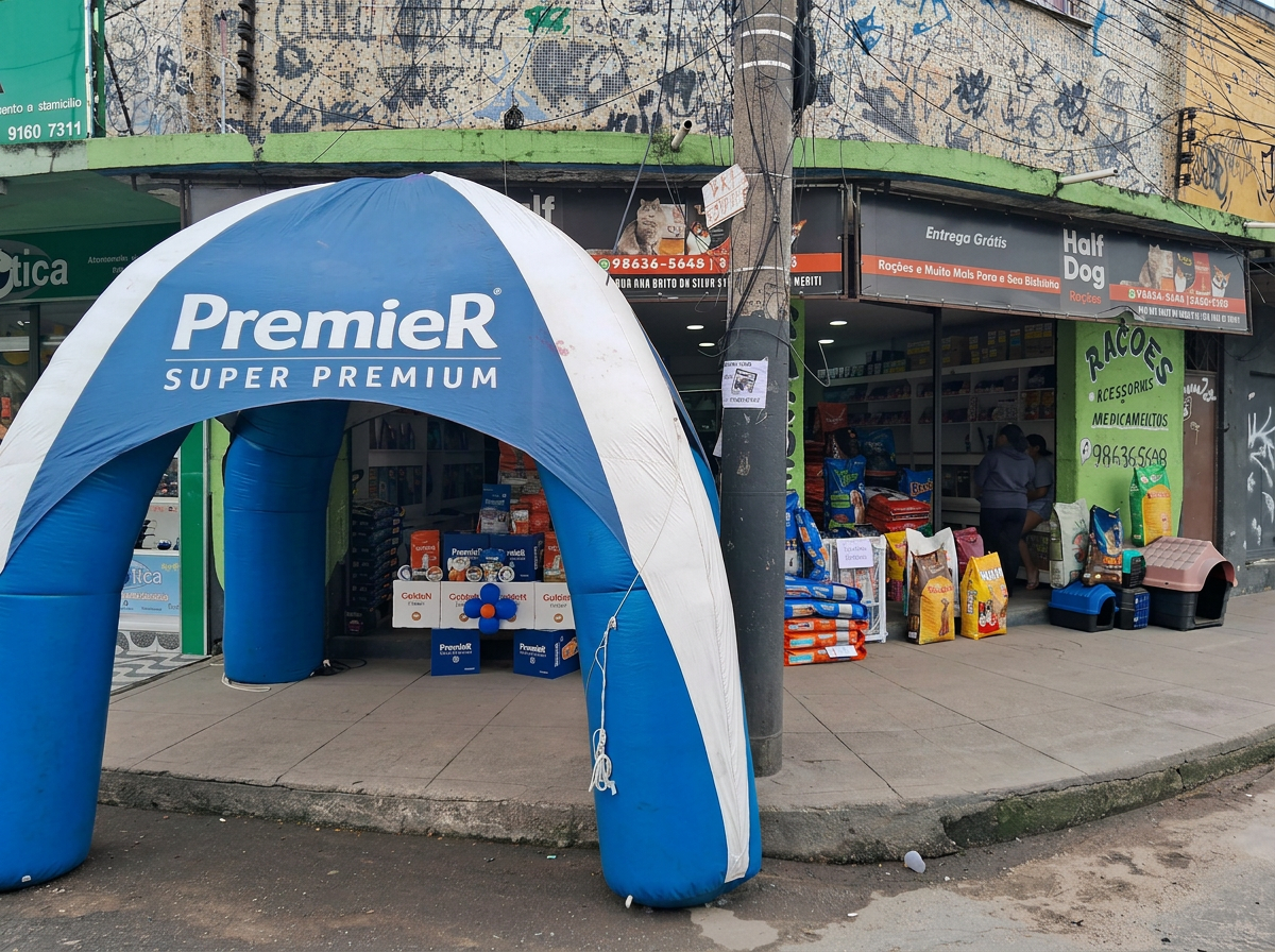 Loja com tenda promocional Premier Super Premium